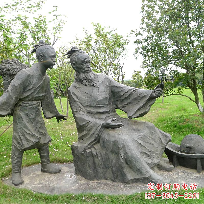 东营八大山人情景雕塑-中国明末清初知名画家朱耷公园情景小品