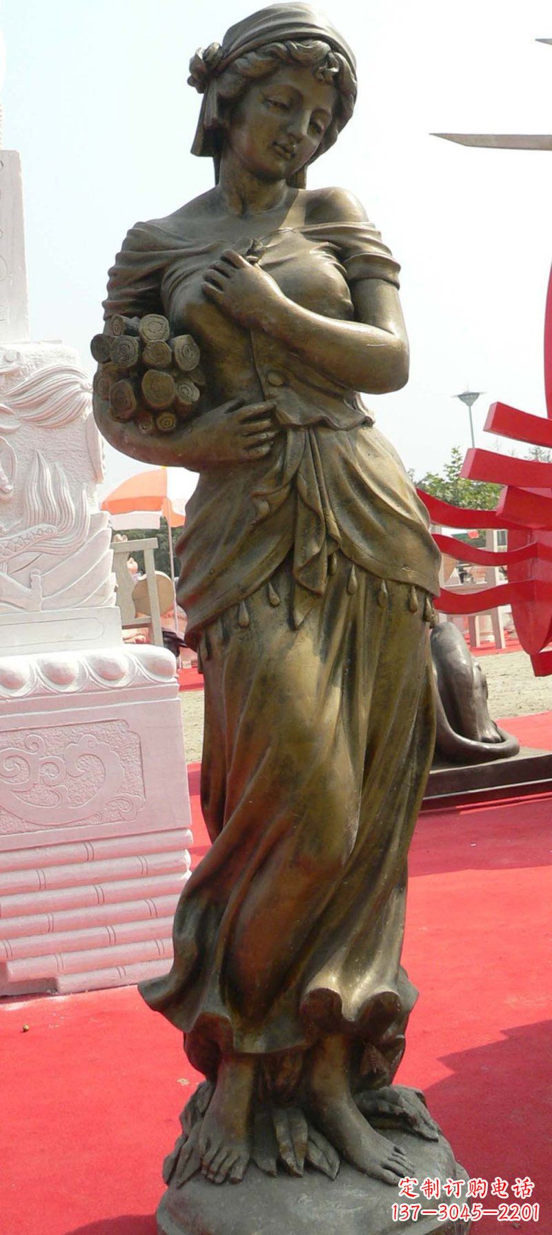东营少女梦想铜雕