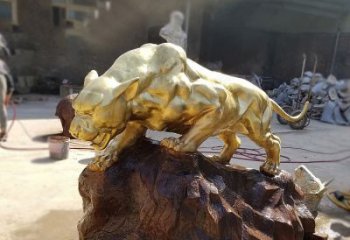 东营铸铜雕刻的豹子公园景区情景动物雕塑