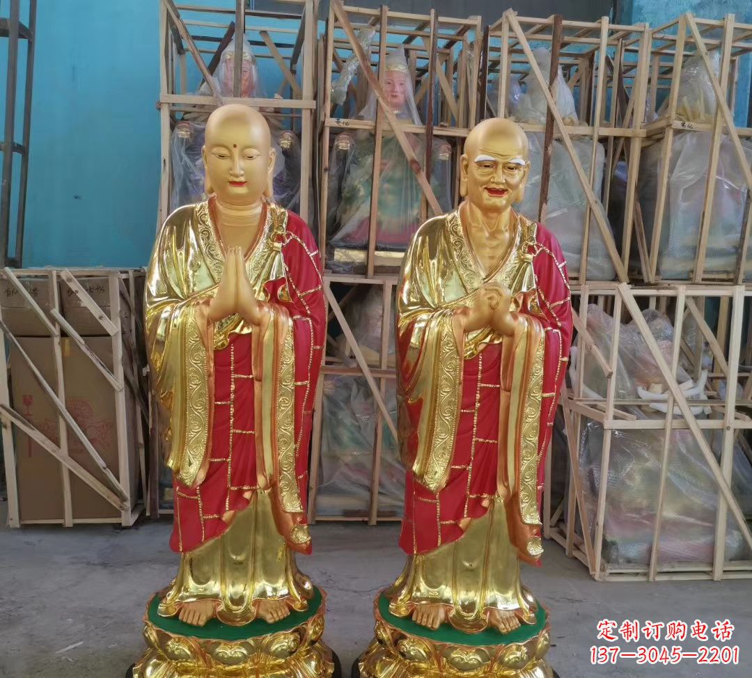 东营玻璃钢仿铜佛像雕塑给寺庙景观增添神秘韵味