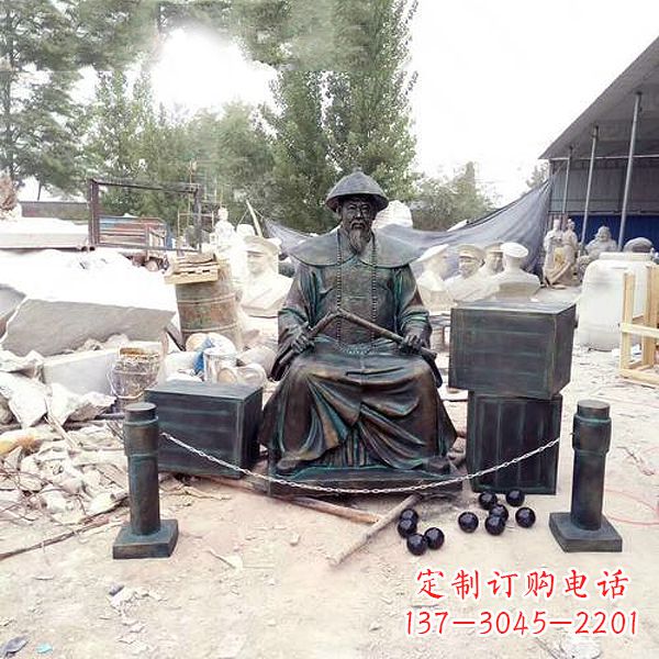 东营林则徐雕塑以玻璃钢仿铜呈现