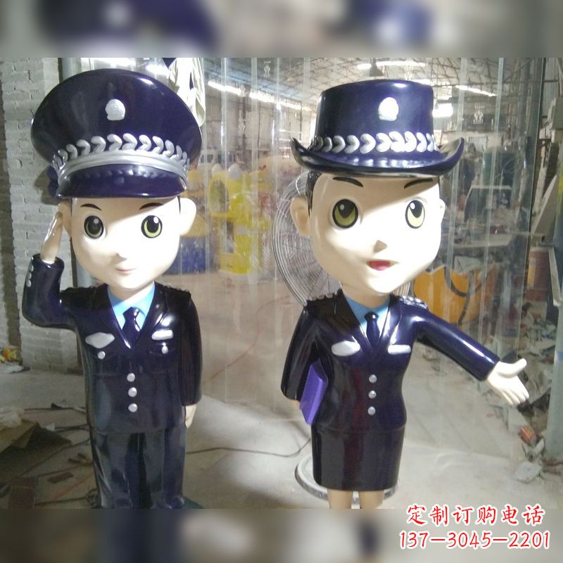 东营玻璃钢警察雕塑表达警队宗旨