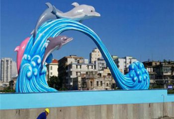 东营玻璃钢大型海豚雕塑游泳馆游乐场的精彩缤纷