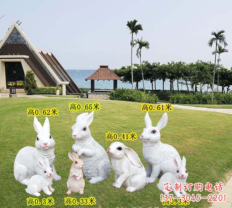 东营玻璃钢兔子雕塑