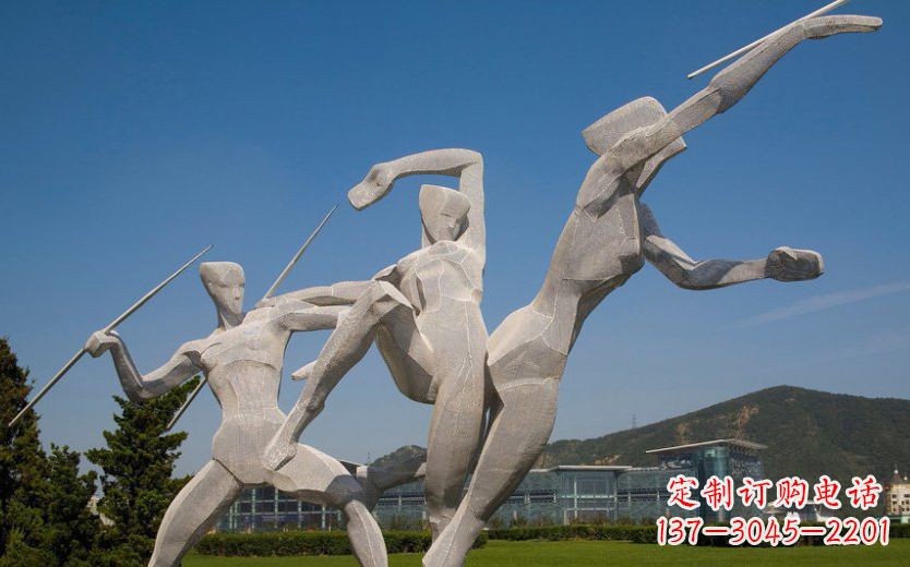 东营不锈钢标枪运动雕塑