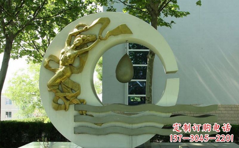 东营不锈钢嫦娥奔月景观雕塑
