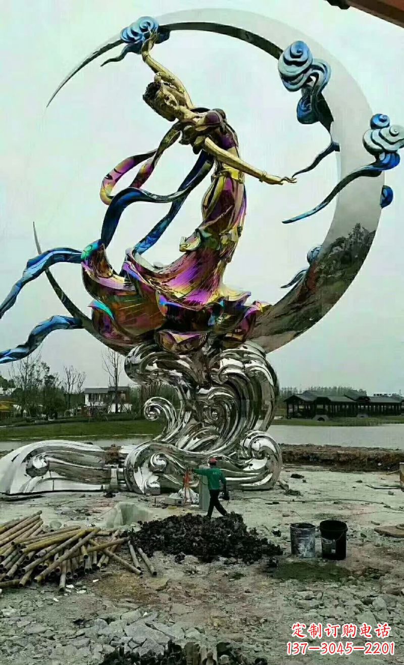 东营不锈钢嫦娥奔月雕塑1