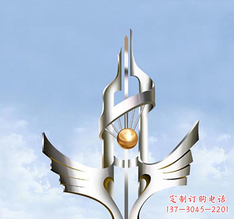 东营以不锈钢为材料的翅膀雕塑