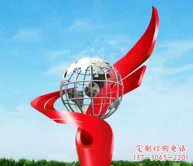 东营不锈钢地球雕塑精美的艺术品