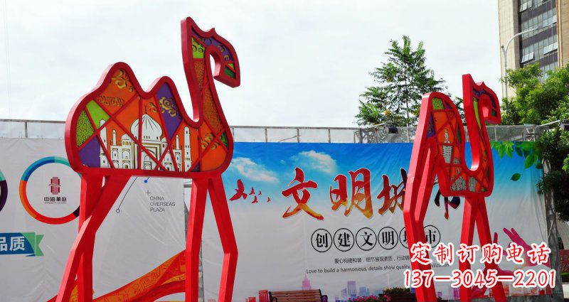 东营不锈钢骆驼雕塑