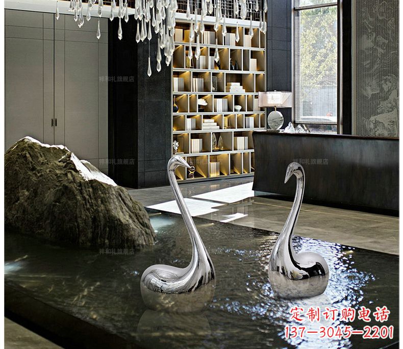 东营精致的不锈钢天鹅雕塑