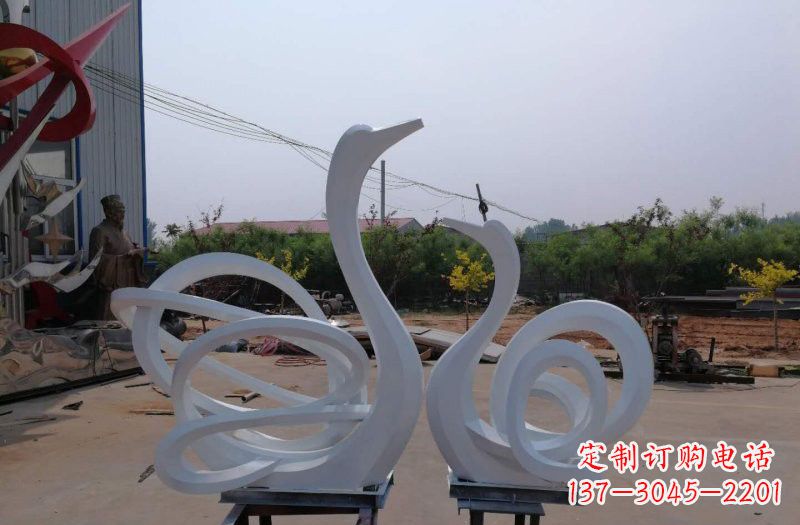 东营精美不锈钢天鹅雕塑