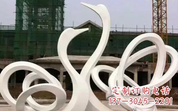 东营不锈钢天鹅雕塑美丽而优雅