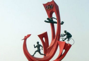 东营运动员雕塑缅怀奥运会的荣耀