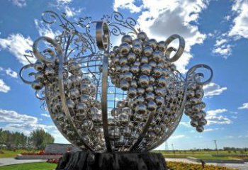 东营不锈钢葡萄雕塑——城市的艺术之美