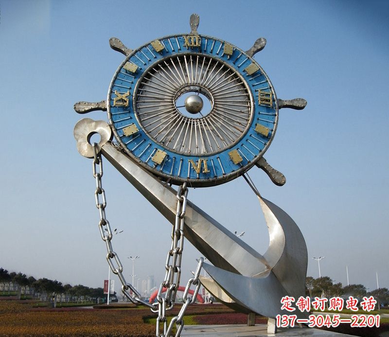 东营不锈钢船舵雕塑展现精湛工艺