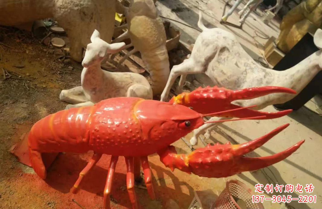 东营不锈钢大龙虾雕塑1