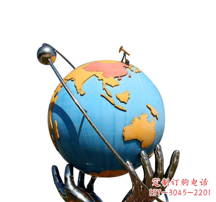 东营不锈钢地球雕塑象征着世界和平