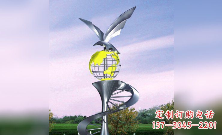 东营雄鹰展翅，不锈钢雕塑飞翔