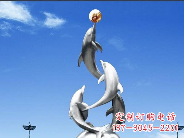 东营不锈钢海豚雕塑精致美观的艺术品