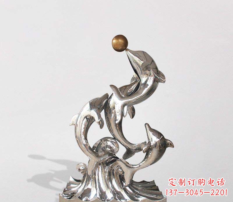 东营不锈钢海豚雕塑精美的艺术杰作
