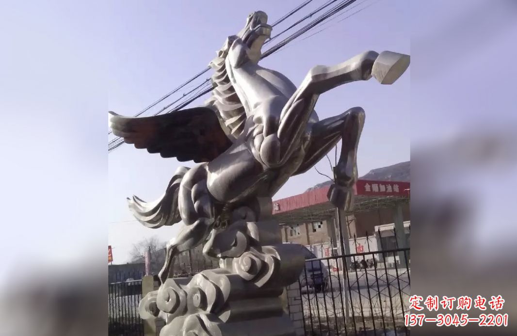 东营不锈钢飞马雕塑精致美观的艺术作品