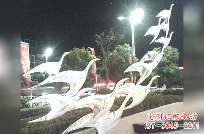 东营不锈钢大雁雕塑一种高雅的艺术美学