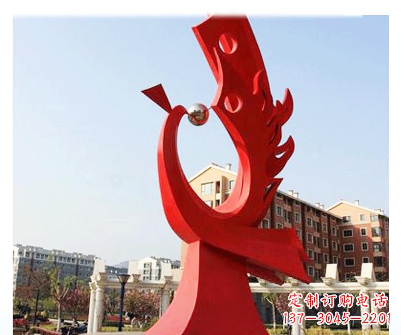 东营不锈钢凤凰雕塑——象征着新生