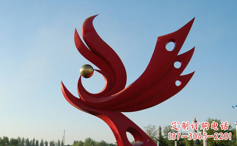 东营不锈钢公园的凤凰雕塑
