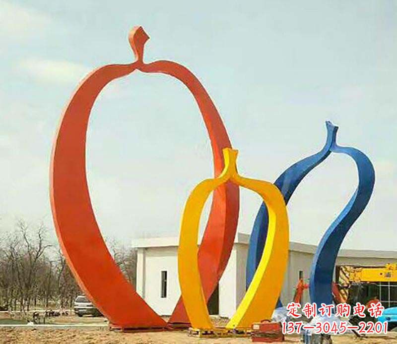 东营不锈钢苹果雕塑精美外形、高雅气质