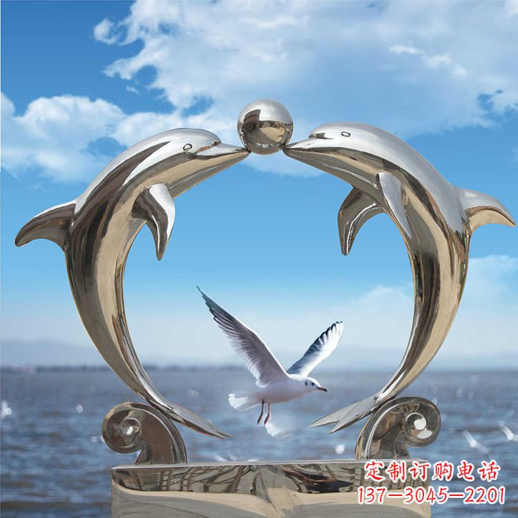 东营不锈钢海豚雕塑精美的海洋之美