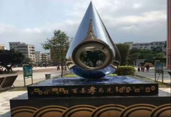 东营不锈钢水滴雕塑——百善孝为先