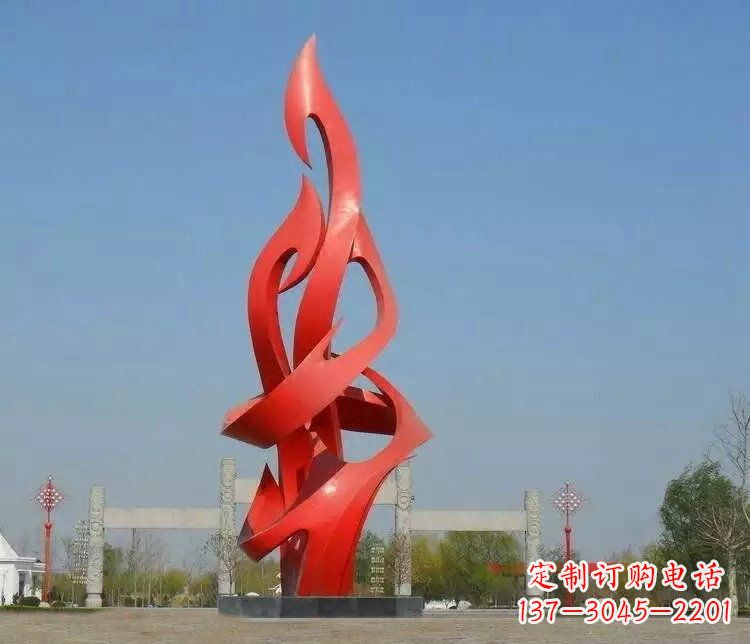 东营火苗雕塑点缀城市景观