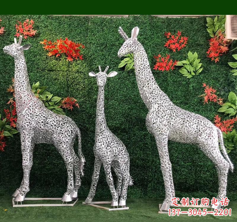 东营不锈钢长颈鹿雕塑艺术与美的完美结合