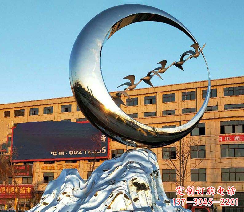 东营雁雕塑不锈钢的艺术精灵