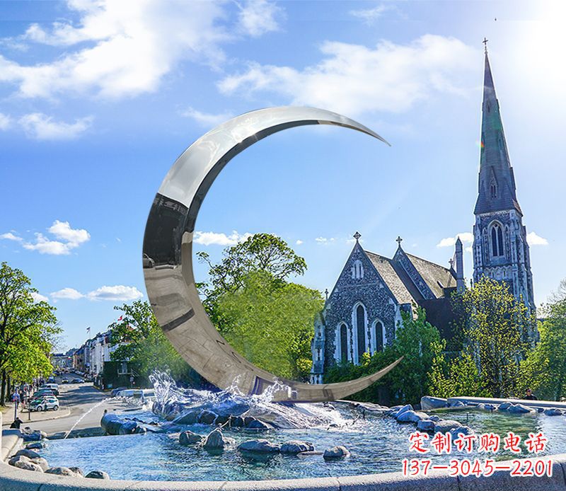 东营不锈钢景观月亮雕塑精美绝伦