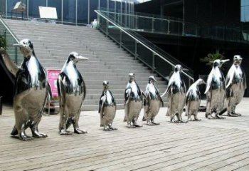 东营企鹅雕塑——精致的不锈钢艺术