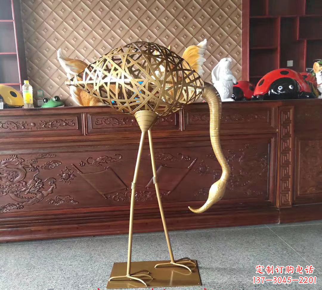东营不锈钢丹顶鹤雕塑精美外形,传承中华文化