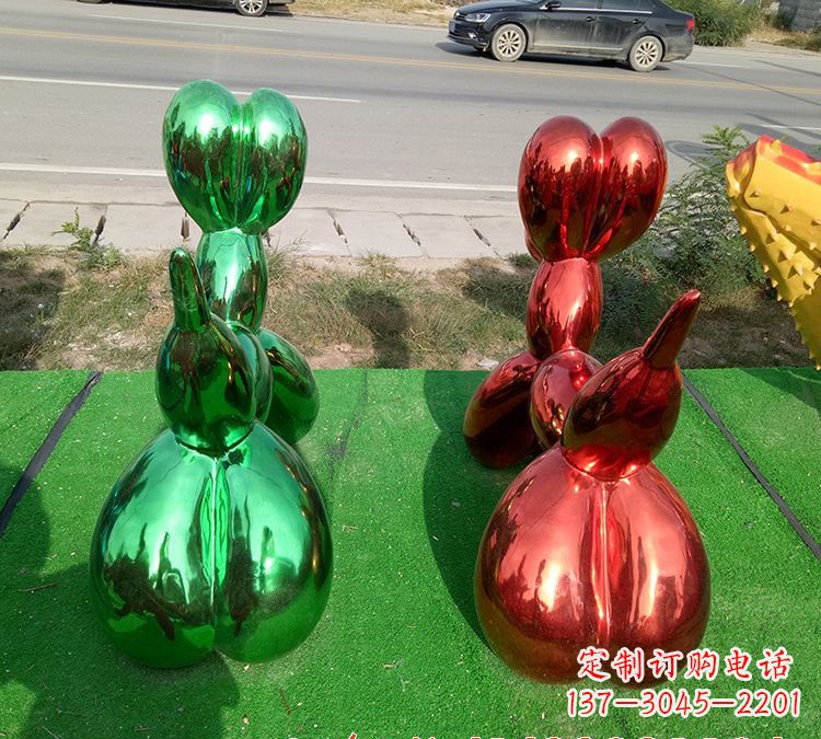 东营不锈钢气球狗雕塑