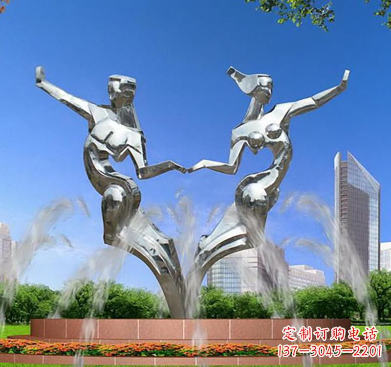 东营不锈钢情侣雕塑浪漫永恒的象征
