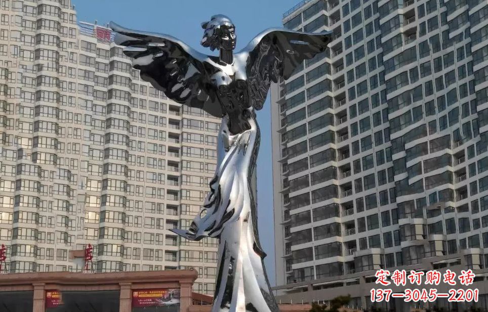 东营不锈钢天使雕塑传递着美丽与希望
