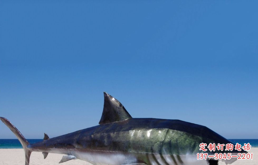 东营海洋生物之美——不锈钢鲨鱼雕塑