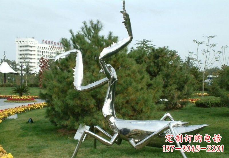 东营不锈钢螳螂雕塑艺术的精美结晶