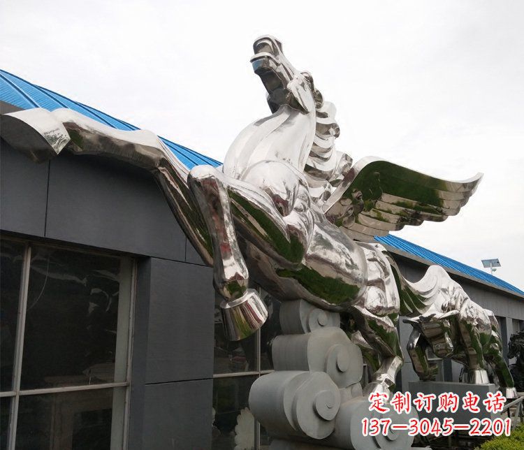 东营不锈钢飞马城市雕塑展现城市精神