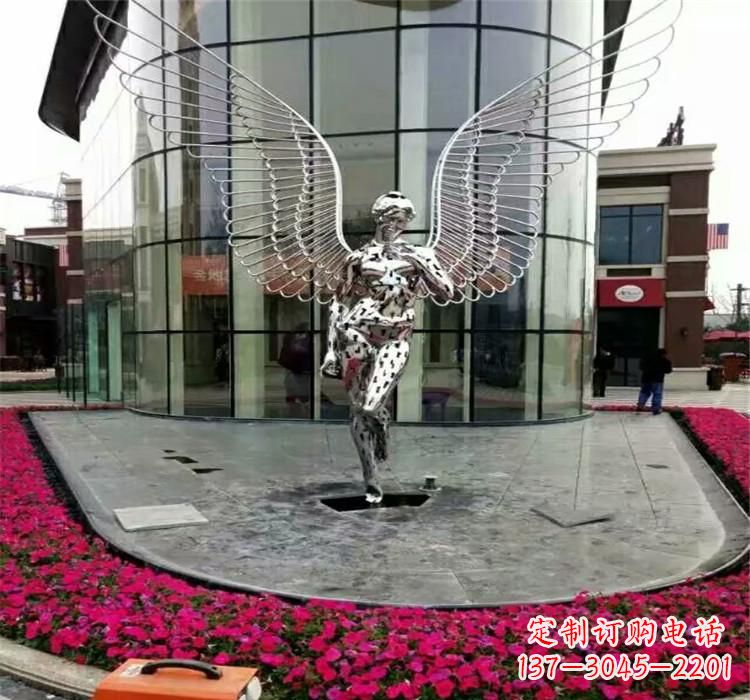 东营不锈钢天使雕塑传递着爱的美丽