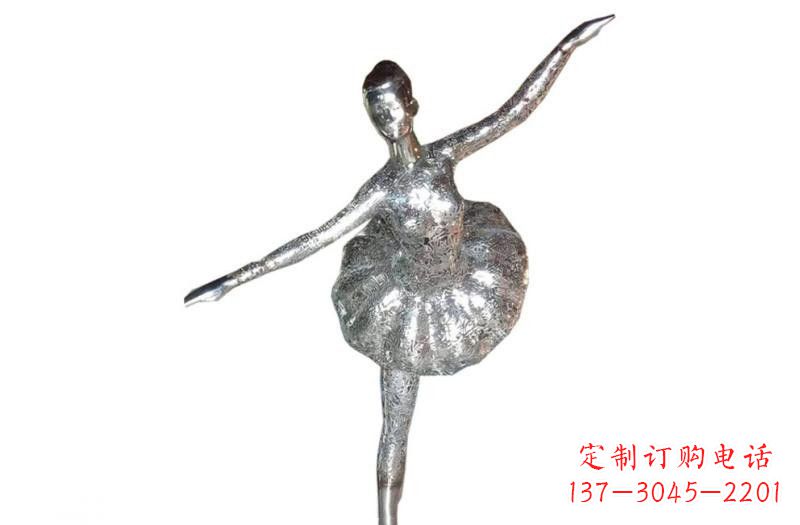 东营不锈钢跳芭蕾的女孩雕塑