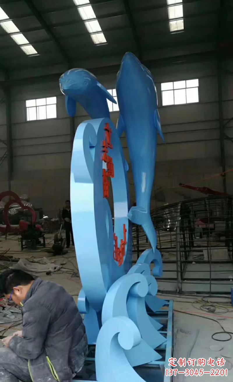 东营不锈钢海豚雕塑精致优雅的艺术品