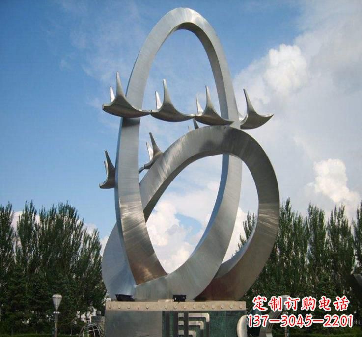 东营大雁飞翔——不锈钢现代大雁雕塑
