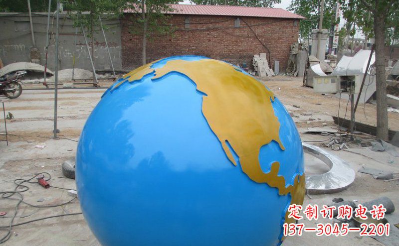 东营不锈钢校园地球雕塑象征着全球友好