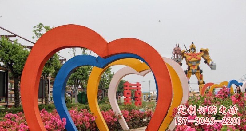 东营不锈钢心形拱门雕塑——浪漫之门